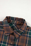 Plaid Button Up Long Sleeve Jacket - Trendsi - Flyclothing LLC