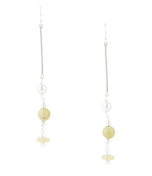 Chartruese Lemon Jade Linear Earrings - Barse Jewelry - Flyclothing LLC