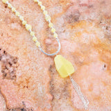 Chartruese Lemon Jade Long Pendant Necklace - Barse Jewelry - Flyclothing LLC