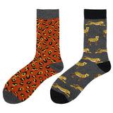 Leopard Print Mismatch Socks - Comfy Cotton for Men & Women - Real Sic - Flyclothing LLC