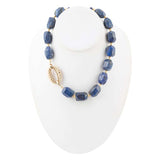Chunky Blue Lapis Station Golden Necklace - Barse Jewelry - Flyclothing LLC