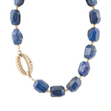 Chunky Blue Lapis Station Golden Necklace - Barse Jewelry - Flyclothing LLC