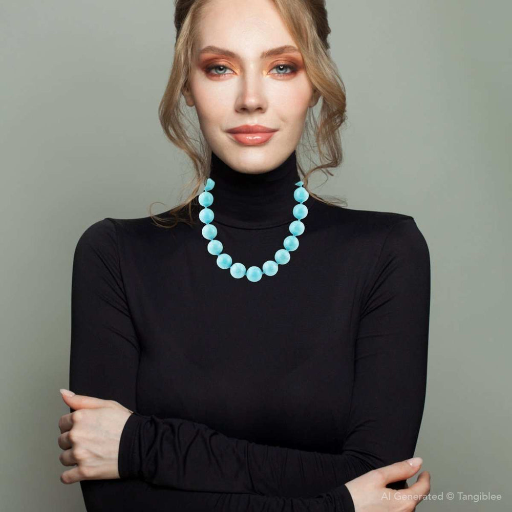 Chunky Blue Turquoise Magnesite Beaded Necklace - Barse Jewelry - Flyclothing LLC