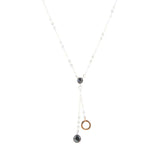 Circle Two-Toned Grey Labradorite Sterling Silver Necklace - Barse Jewelry - Flyclothing LLC
