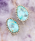 Clip On Blue Turquoise Golden Earrings - Barse Jewelry - Flyclothing LLC
