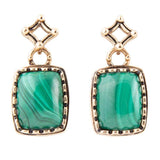 Cognate Green Malachite Post Drop Golden Earrings - Barse Jewelry - Flyclothing LLC