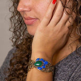 Cognate Green Malachite and Blue Lapis Golden Cuff Bracelet - Barse Jewelry - Flyclothing LLC