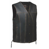 Colorado - Mens Brown Leather Vest - Unik Just for Bikers - Flyclothing LLC