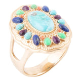 Concho Colorful Golden Statement Ring - Barse Jewelry - Flyclothing LLC
