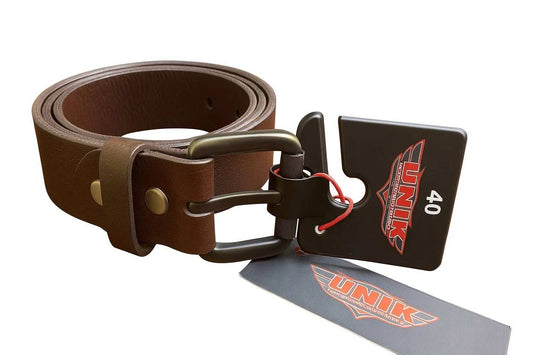 5852.00 - Mens Premium Leather Belt - Unik Just for Bikers - Flyclothing LLC