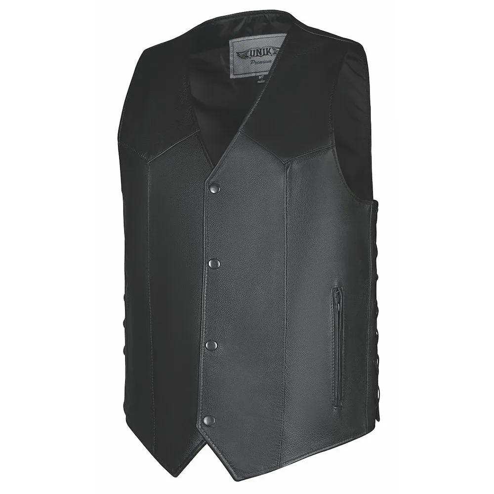Badolero - Mens Tall Leather Vest - Unik Just for Bikers - Flyclothing LLC