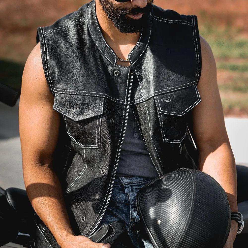 Hybrid white - Mens Hybrid Club Vest - Unik Just for Bikers - Flyclothing LLC