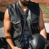 Hybrid white - Mens Hybrid Club Vest - Unik Just for Bikers - Flyclothing LLC