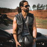 Hybrid white - Mens Hybrid Club Vest - Unik Just for Bikers - Flyclothing LLC