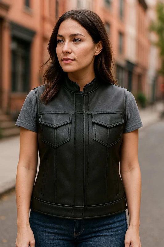 Lynda - Ladies SOA Style Club Vest - Unik Just for Bikers - Flyclothing LLC