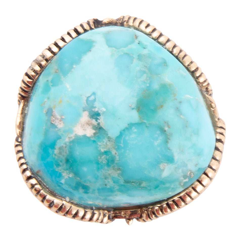 Corinth Blue Turquoise and Golden Statement Ring - Barse Jewelry - Flyclothing LLC