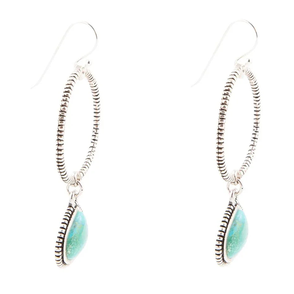 Corinth Blue Turquoise Charms Sterling Silver Earrings - Barse Jewelry - Flyclothing LLC