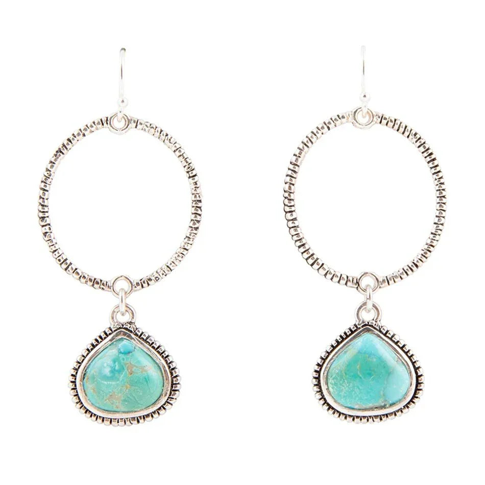 Corinth Blue Turquoise Charms Sterling Silver Earrings - Barse Jewelry - Flyclothing LLC