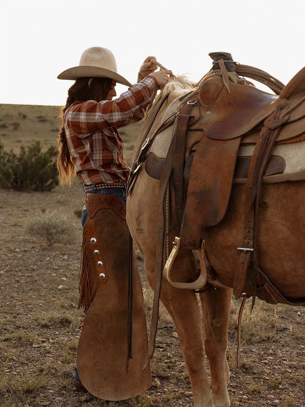 Women's Cowboygirl Ranch Rig Rust Plaid Granddaddy Snap Shirt - Ely Cattleman - Flyclothing LLC