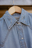 Women's Cowboygirl Light Wash Denim Shirt with Embroidery - Ely Cattleman - Flyclothing LLC