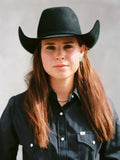 Women's Cowboygirl Black Solid Tonal Dobby Granddaddy Snap Shirt - Ely Cattleman - Flyclothing LLC