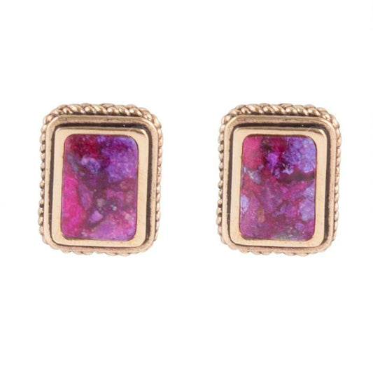 Credence Genuine Purple Turquoise Post Earrings - Barse Jewelry - Flyclothing LLC