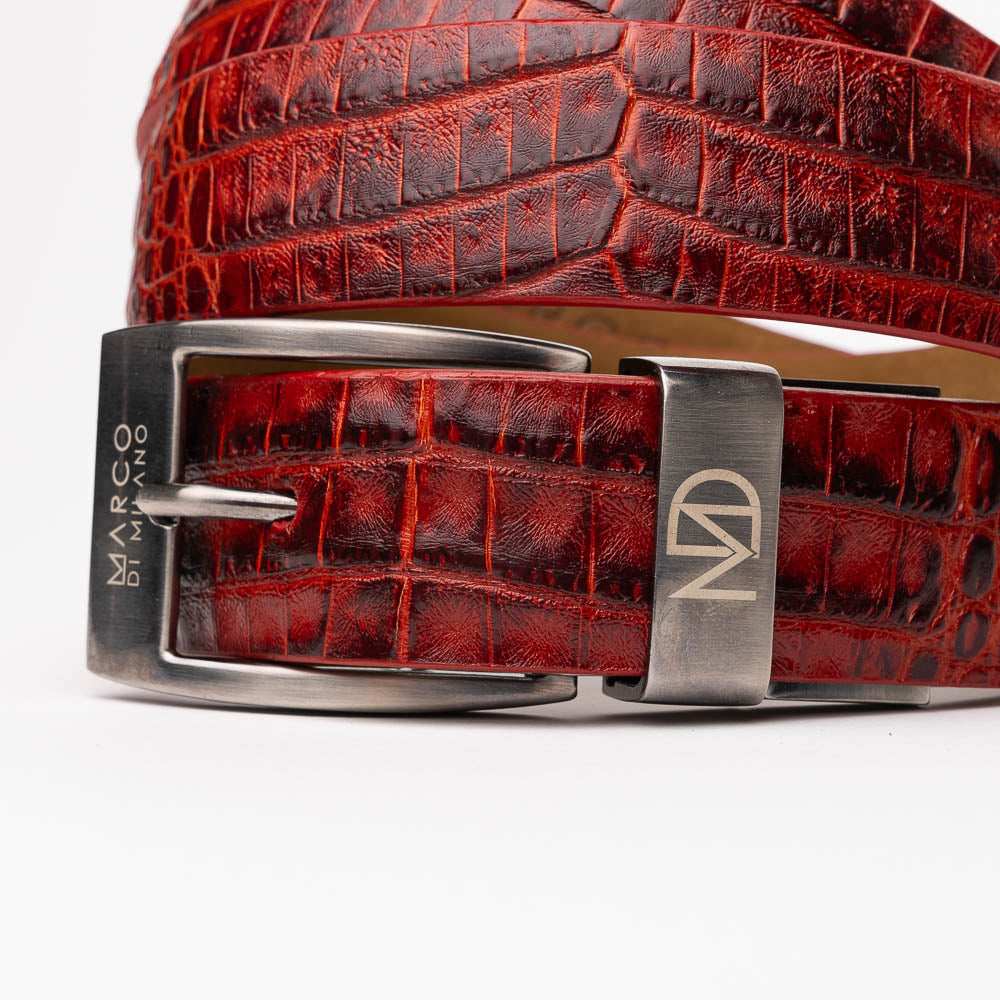 Riccardo Belt Antique Red - Marco Di Milano - Flyclothing LLC