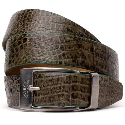 Riccardo Belt Rustic Olive - Marco Di Milano - Flyclothing LLC