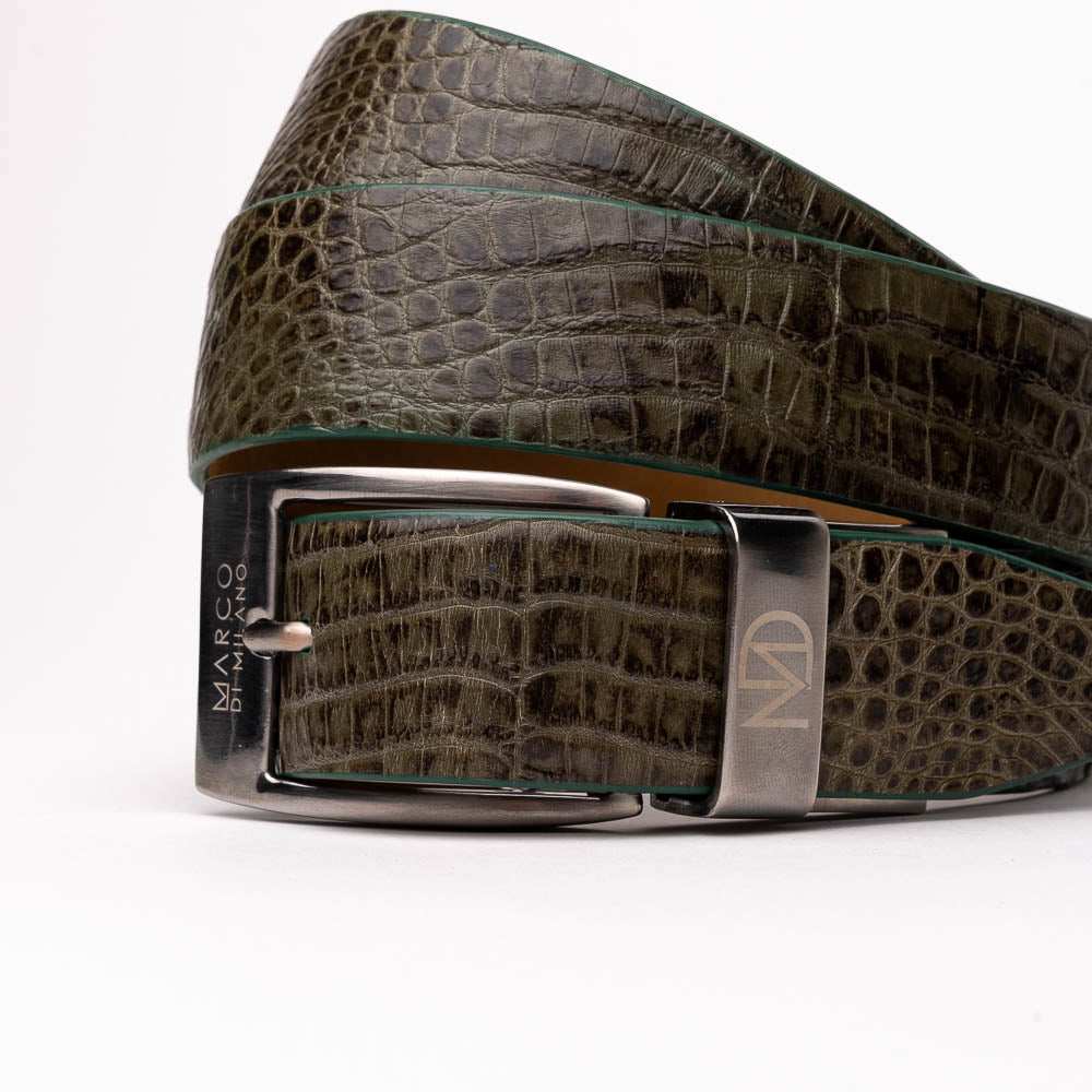 Riccardo Belt Rustic Olive - Marco Di Milano - Flyclothing LLC