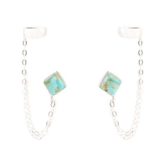 Cuffed Up Turquoise and Sterling Silver Earrings - Barse Jewelry - Flyclothing LLC