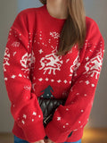 Christmas Element Round Neck Long Sleeve Sweater - Trendsi - Flyclothing LLC