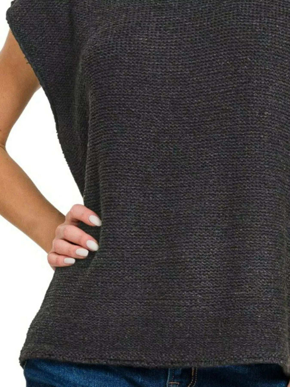 Zenana Oversized Crew Neck Sweater Vest - Trendsi - Flyclothing LLC