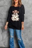 Ghost Round Neck Long Sleeve Sweatshirt - Trendsi - Flyclothing LLC
