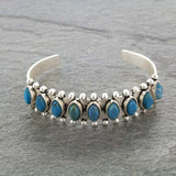 Artificial Turquoise Alloy Open Bracelet - Trendsi - Flyclothing LLC