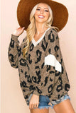Leopard V-Neck Long Sleeve Blouse - Trendsi - Flyclothing LLC