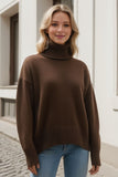 Basic Bae Turtleneck Dropped Shoulder Long Sleeve Sweater - ShopBasicbae - Flyclothing LLC