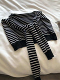 Striped Contrast Knit Wrap - Trendsi - Flyclothing LLC