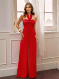 Halter Neck Wide Leg Jumpsuit - Trendsi - Flyclothing LLC