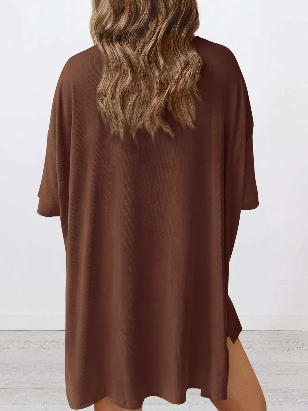 Full Size Oversized Round Neck Top and Shorts Set Plus Size - Trendsi - Flyclothing LLC