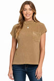 Zenana Chenille Waffle Short Sleeve Sweater - Trendsi - Flyclothing LLC