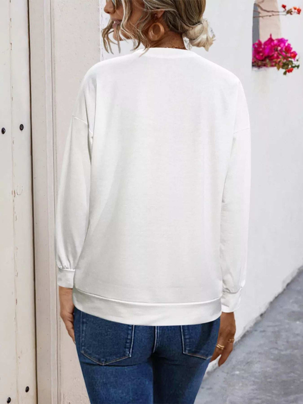 Graphic Round Neck Dropped Shoulder T-Shirt - Trendsi - Flyclothing LLC