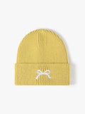 Embroidered Bow Knit Hat - Trendsi - Flyclothing LLC