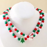 2 Piece Christmas Beaded Necklace with Holiday Charms - Trendsi - Flyclothing LLC
