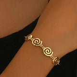 18K Gold-Plated Spiral Neclace and Bracelet Jewelry Set - Trendsi - Flyclothing LLC