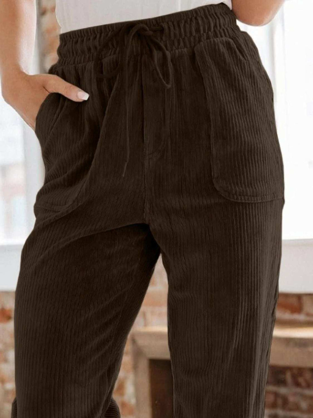 Drawstring Pants with Pockets - Trendsi - Flyclothing LLC