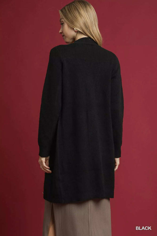 Umgee Button-Down Longline Sweater Cardigan with Front Pockets - Trendsi - Flyclothing LLC