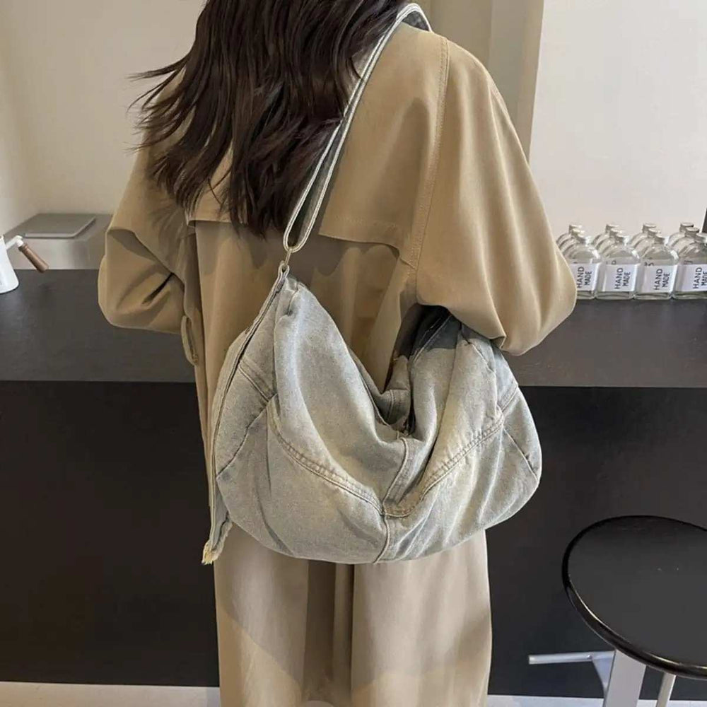 Adjustable Strap Denim Tote Bag - Trendsi - Flyclothing LLC