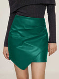 Ruched Mini Skirt with Zipper - Trendsi - Flyclothing LLC