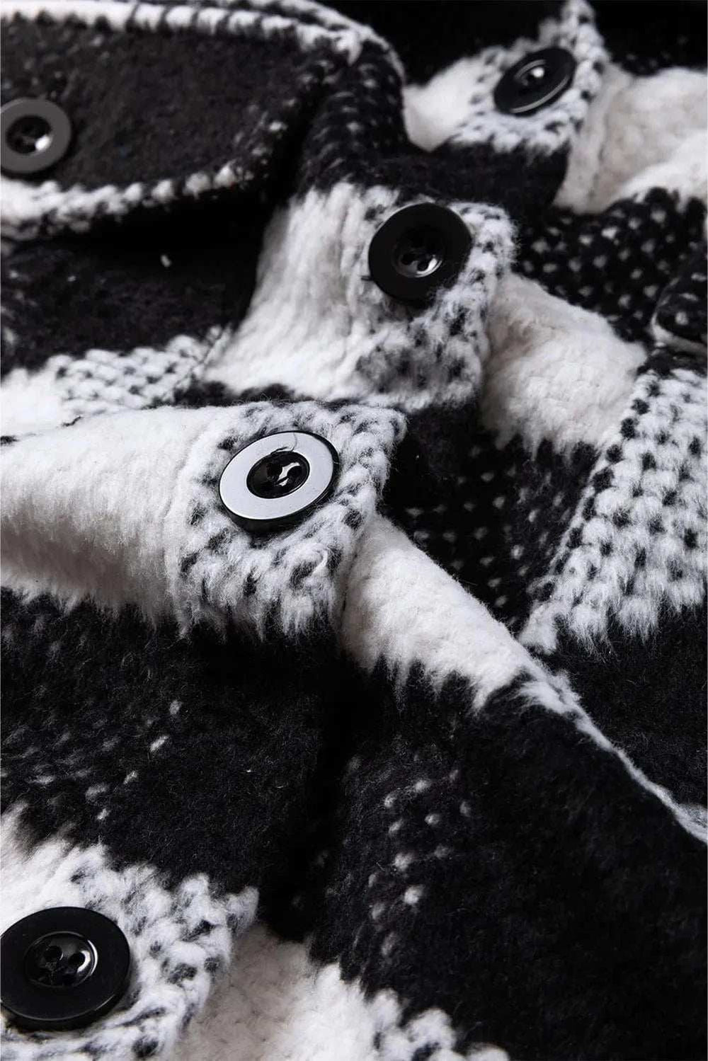 Plaid Button Up Long Sleeve Jacket - Trendsi - Flyclothing LLC