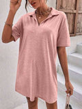 Johnny Collar Short Sleeve Polo Dress - Trendsi - Flyclothing LLC